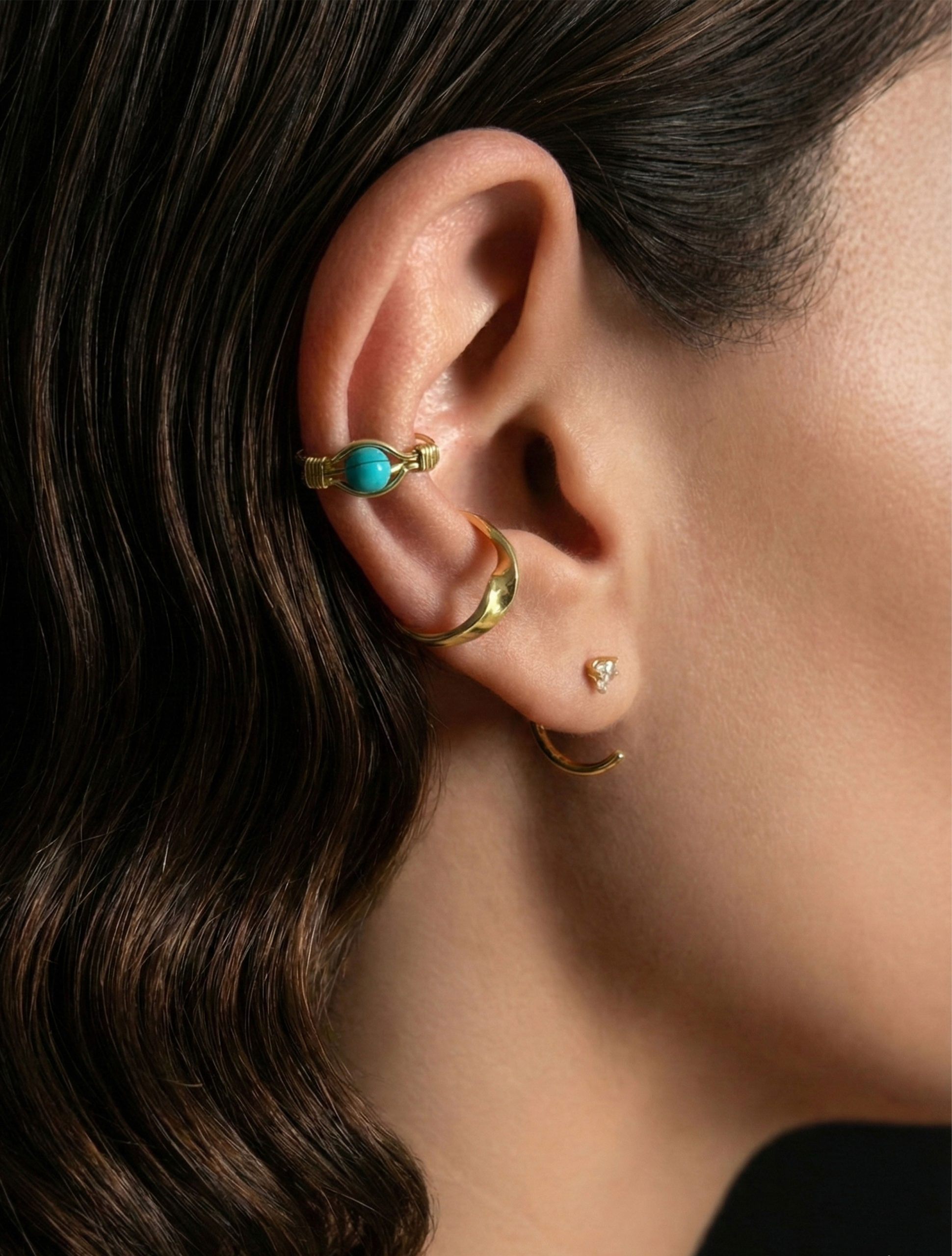 İndirimli Kombin - Turkuaz x Voyage x Blaze Küpe